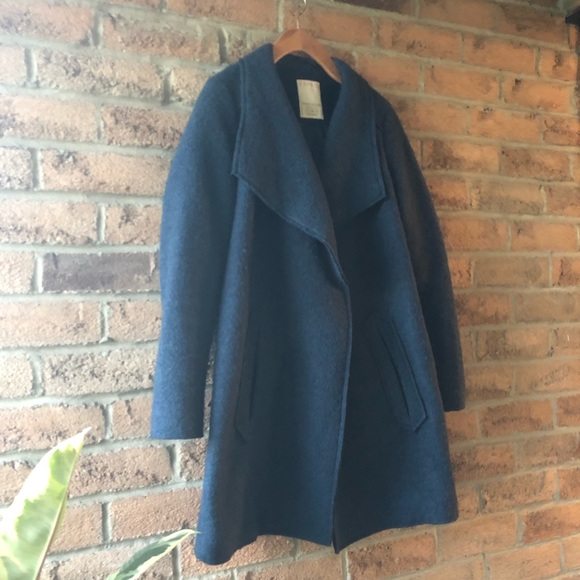 ESPIRT | Blue teal water fall wool light jacket - Picture 4 of 15